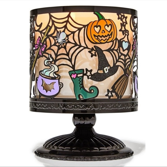 Bath & Body Works Other - 2025 Bath & Body Works Witch Halloween 3-Wick Candle Holder Pedestal Metal BBW